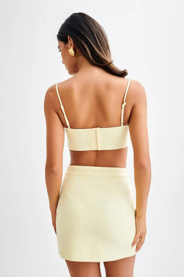 Women Meshki Tops Perry Suiting Crop Top 8211 Pastel Lemon
