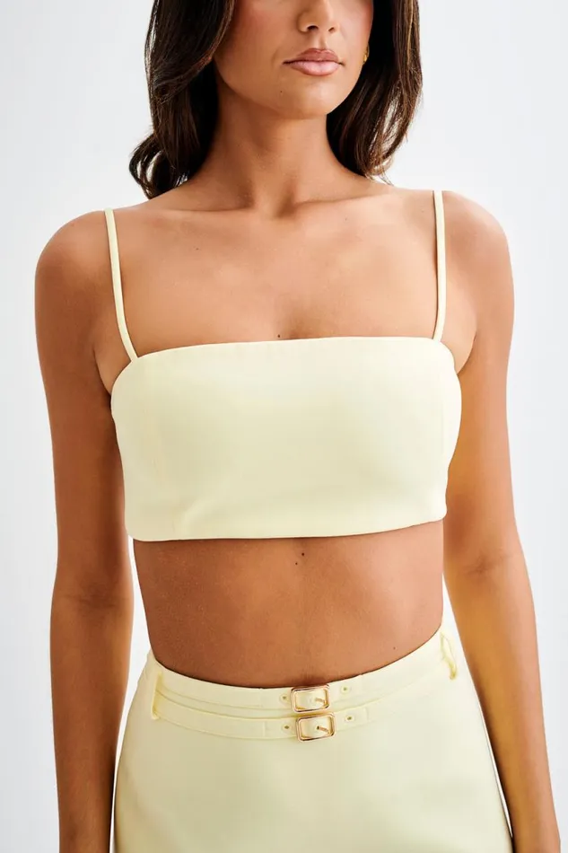 Women Meshki Tops Perry Suiting Crop Top 8211 Pastel Lemon