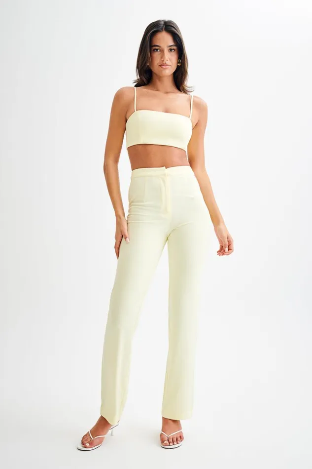 Women Meshki Tops Perry Suiting Crop Top 8211 Pastel Lemon