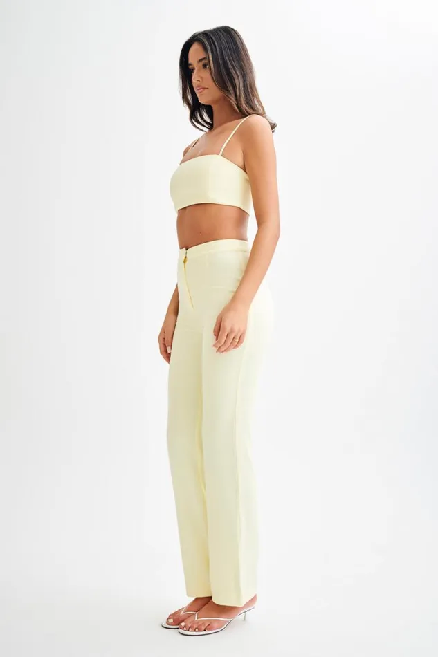 Women Meshki Tops Perry Suiting Crop Top 8211 Pastel Lemon