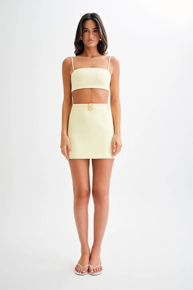 Women Meshki Tops Perry Suiting Crop Top 8211 Pastel Lemon