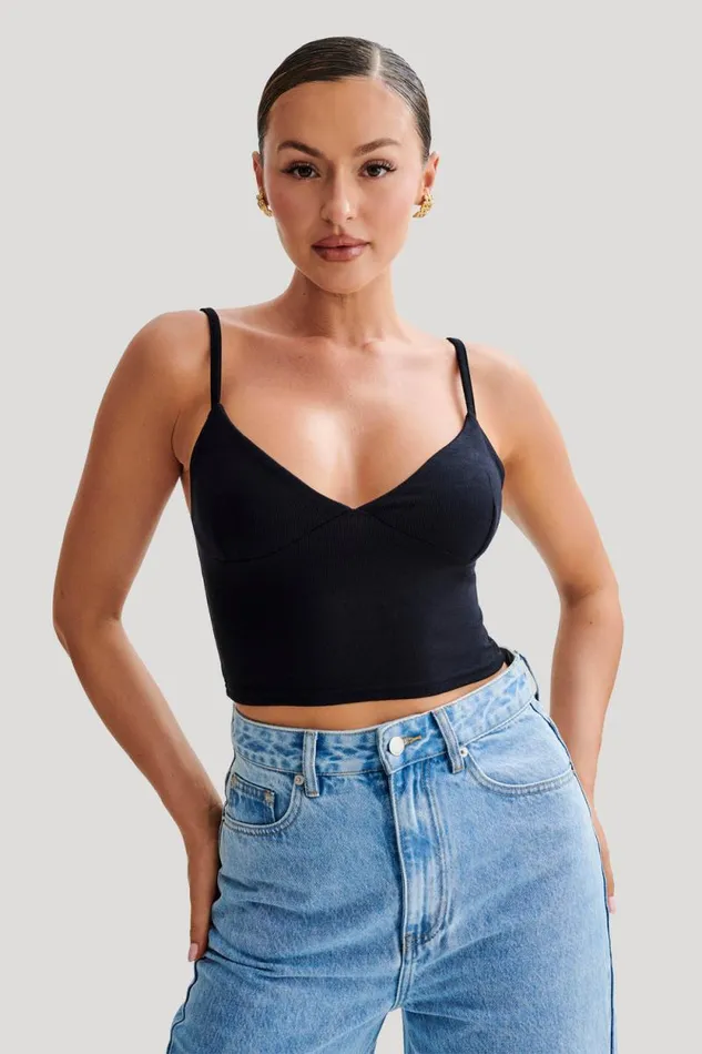 Women Meshki Tops Porter Modal Cami Top 8211 Black