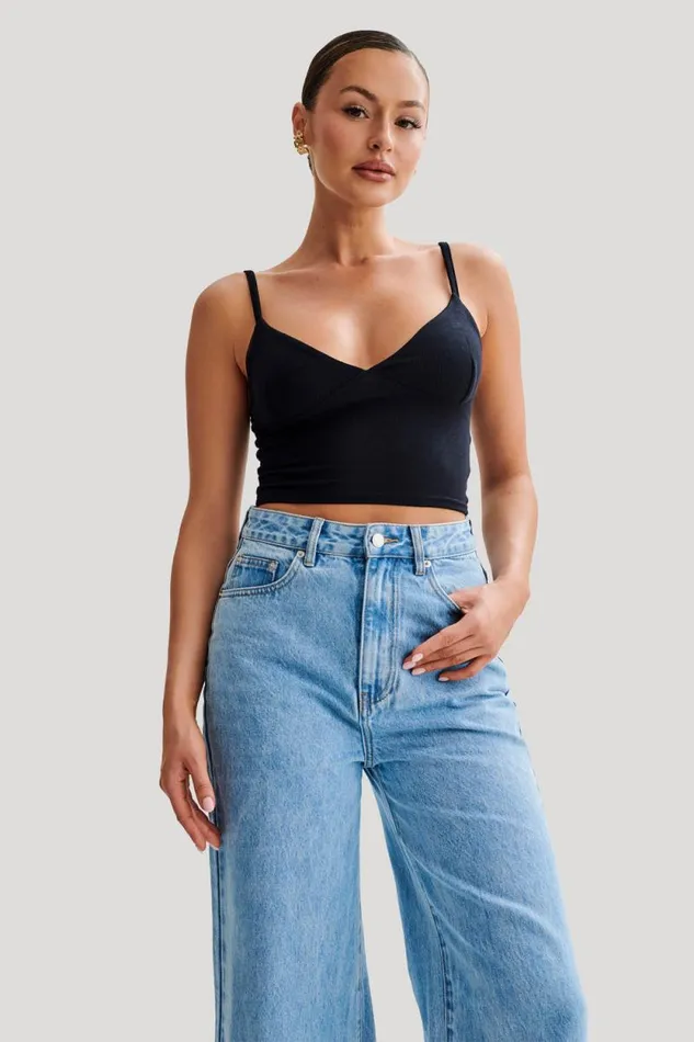 Women Meshki Tops Porter Modal Cami Top 8211 Black