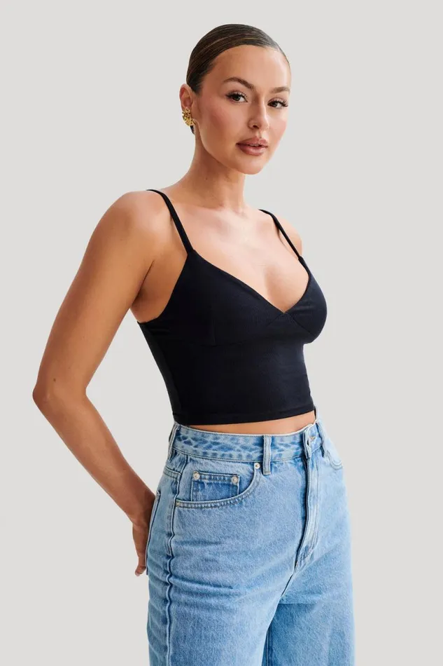 Women Meshki Tops Porter Modal Cami Top 8211 Black