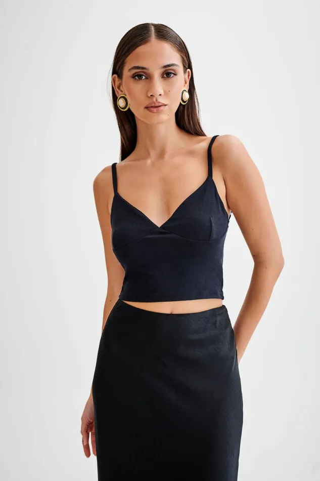 Women Meshki Tops Porter Modal Cami Top 8211 Black