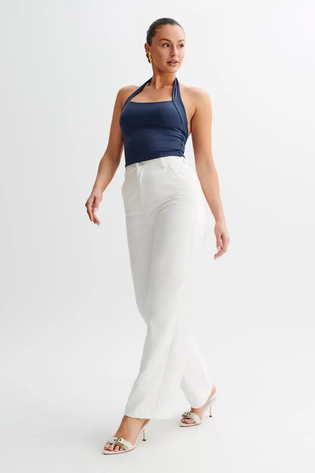 Women Meshki Tops Renee Halter Top 8211 Navy