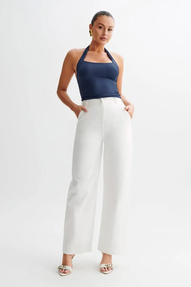 Women Meshki Tops Renee Halter Top 8211 Navy