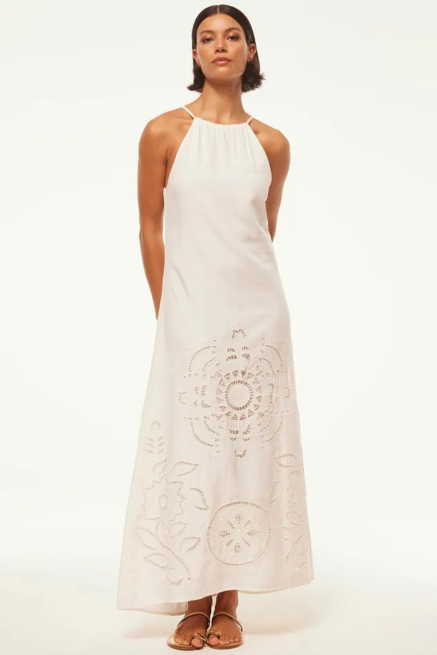 Women MISA Los Angeles Dresses ALEJANDRA DRESS White Eyelet