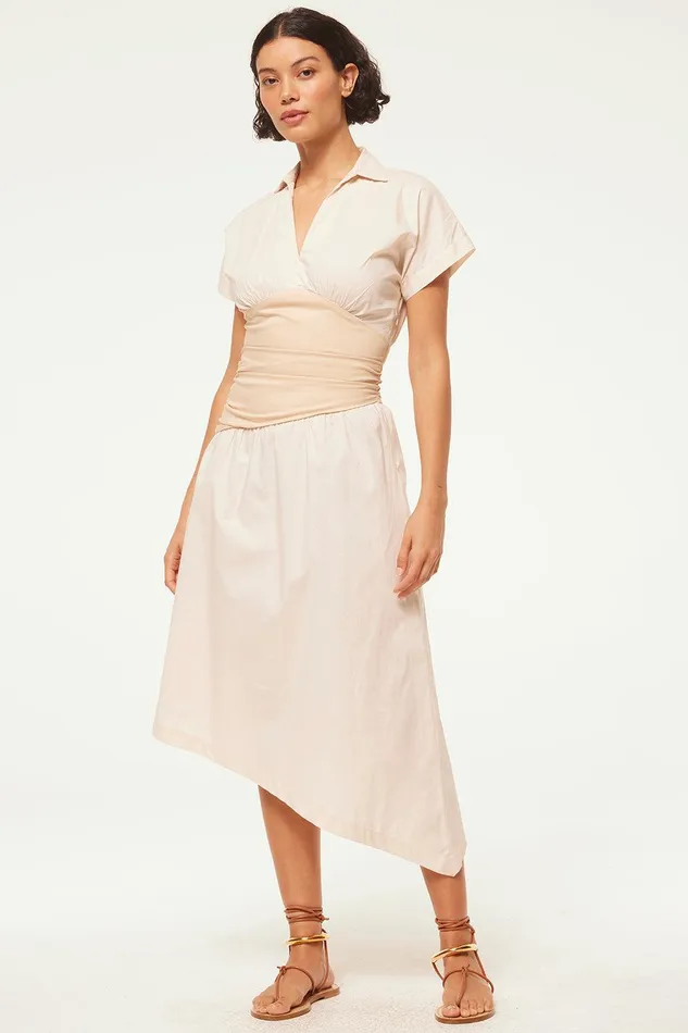 Women MISA Los Angeles Dresses ANTONELLA DRESS Ivory Linen Mix
