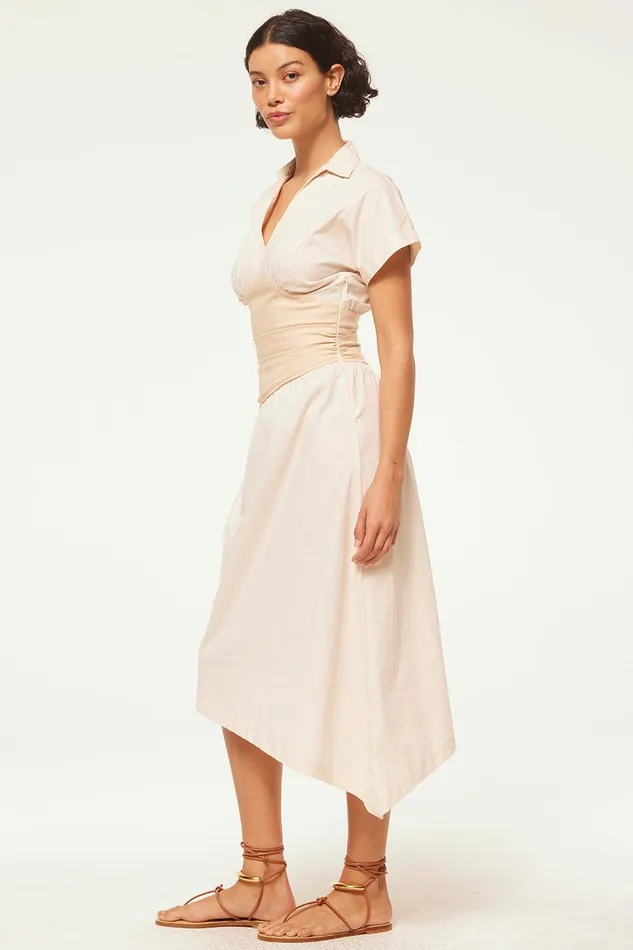 Women MISA Los Angeles Dresses ANTONELLA DRESS Ivory Linen Mix