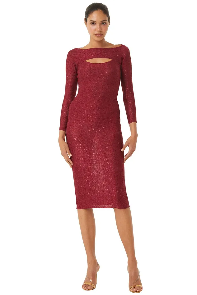 Women MISA Los Angeles Dresses LISETTE DRESS Lipstick Red