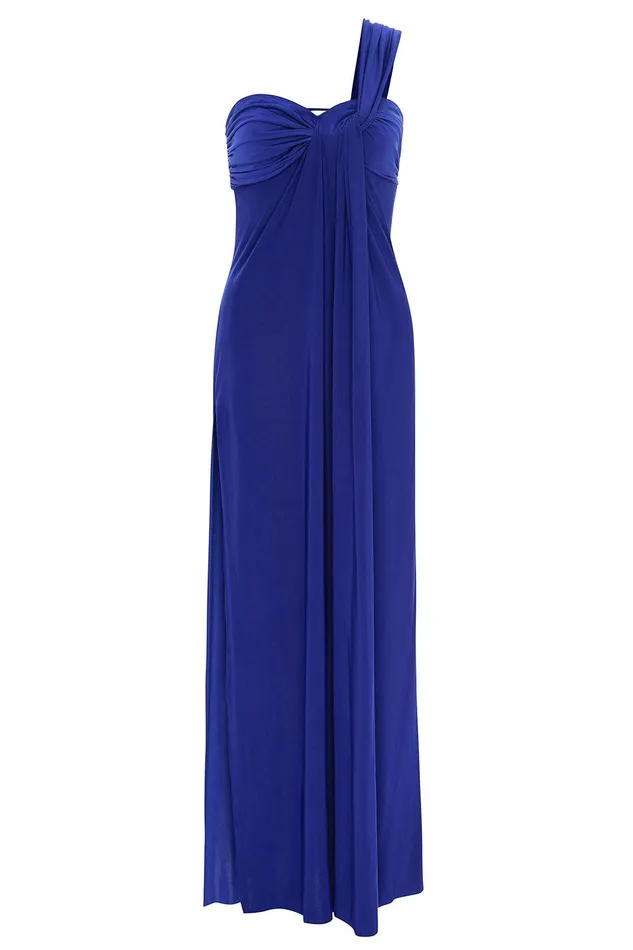 Women MISA Los Angeles Exclusives THORA DRESS Cobalt Blue Venezia