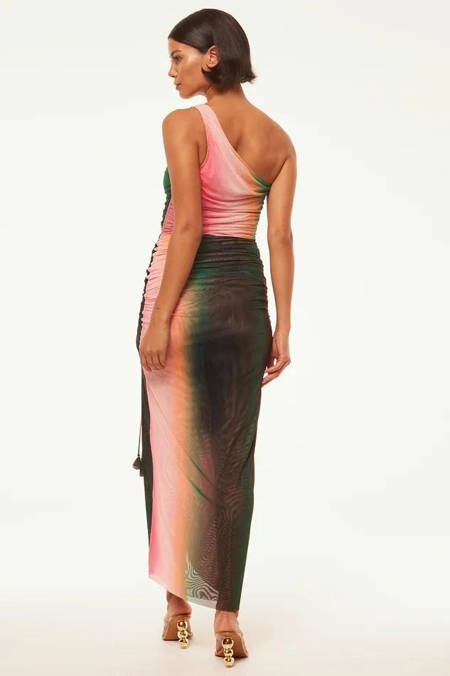 Women MISA Los Angeles Jersey and Mesh SIRENA DRESS Cali Ombre
