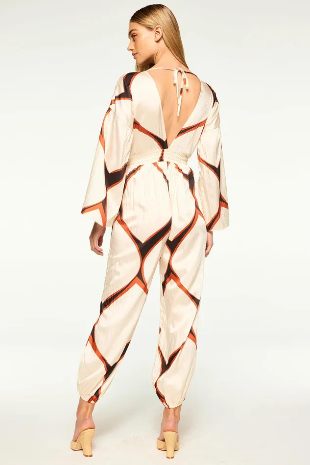 Women MISA Los Angeles Jumpsuits and Rompers AMINA JUMPSUIT Los Cabos Geo