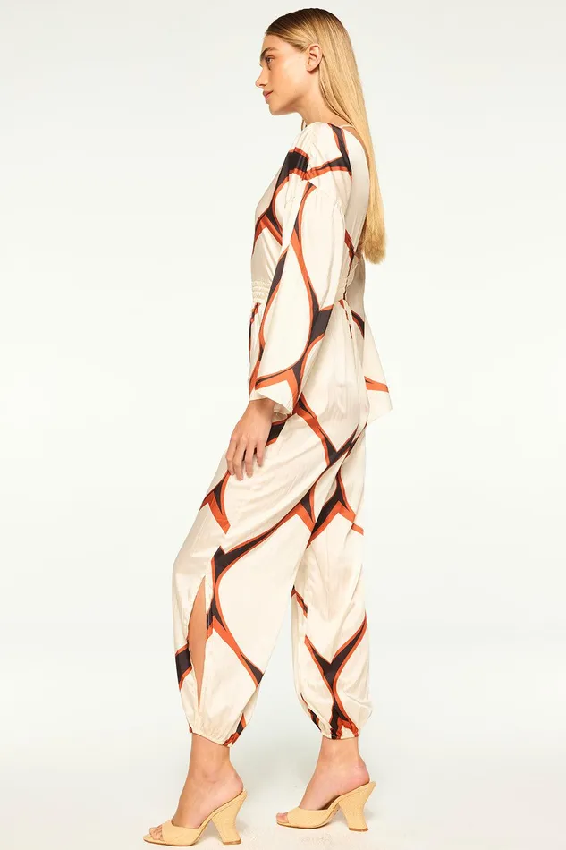 Women MISA Los Angeles Jumpsuits and Rompers AMINA JUMPSUIT Los Cabos Geo