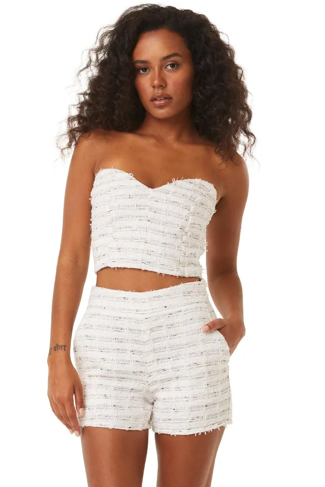 Women MISA Los Angeles Matching Sets ASTOR BUSTIER Winter White