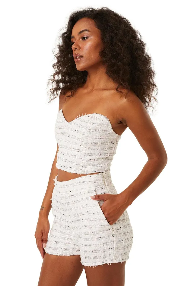 Women MISA Los Angeles Matching Sets CHOUPETTE SHORT Winter White