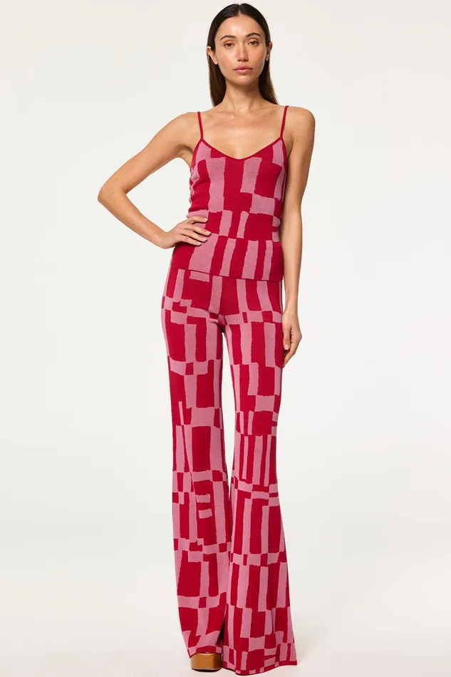 Women MISA Los Angeles Matching Sets KOA PANT Pink and Red