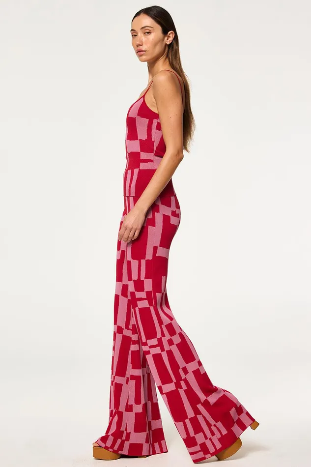 Women MISA Los Angeles Matching Sets KOA PANT Pink and Red