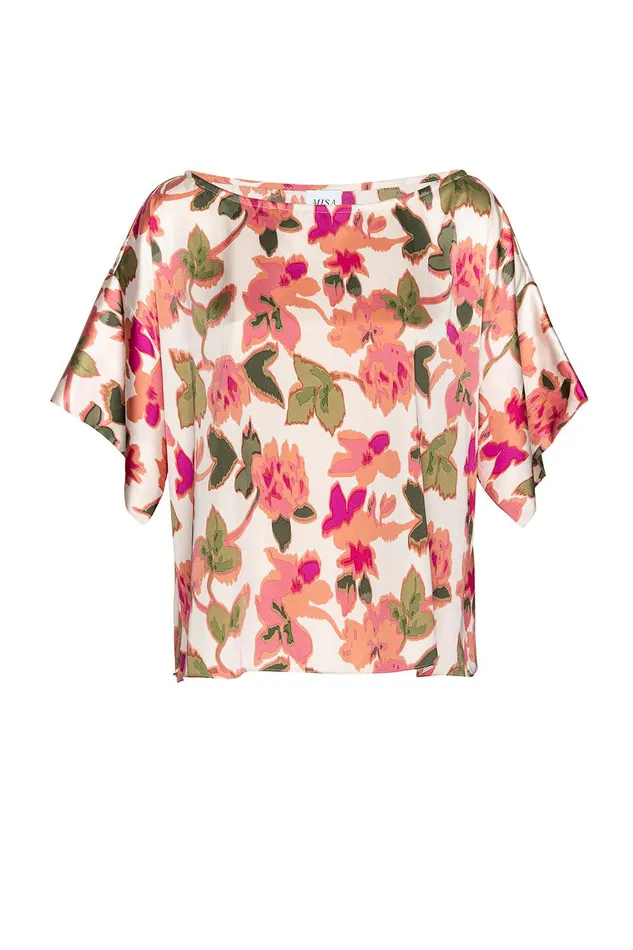 Women MISA Los Angeles Matching Sets TELKA TOP Sonoran Flora Satin