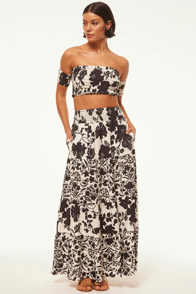 Women MISA Los Angeles Matching Sets YELENA SKIRT Flora Negra