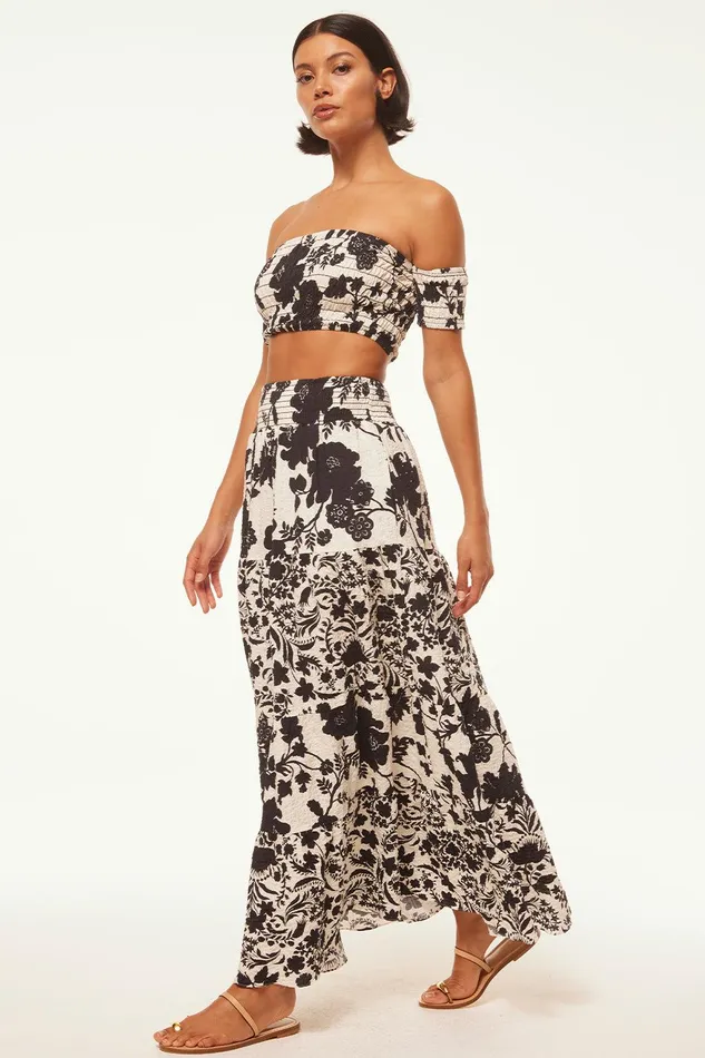 Women MISA Los Angeles Matching Sets YELENA SKIRT Flora Negra