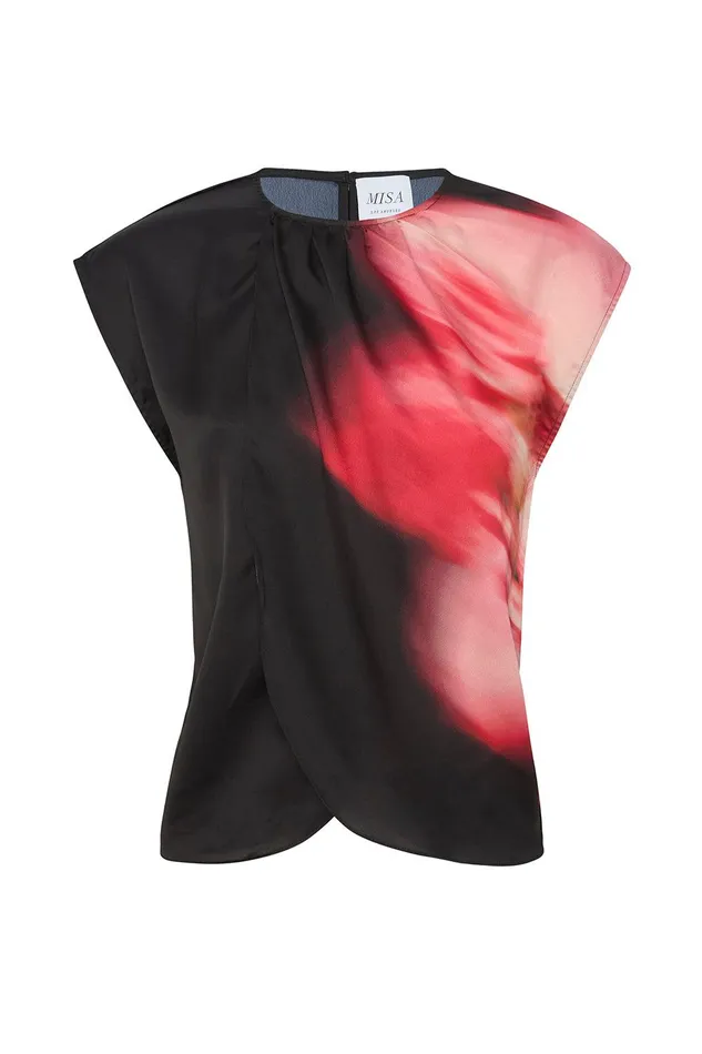 Women MISA Los Angeles Tops JESSIE TOP Canyon Stripe Satin