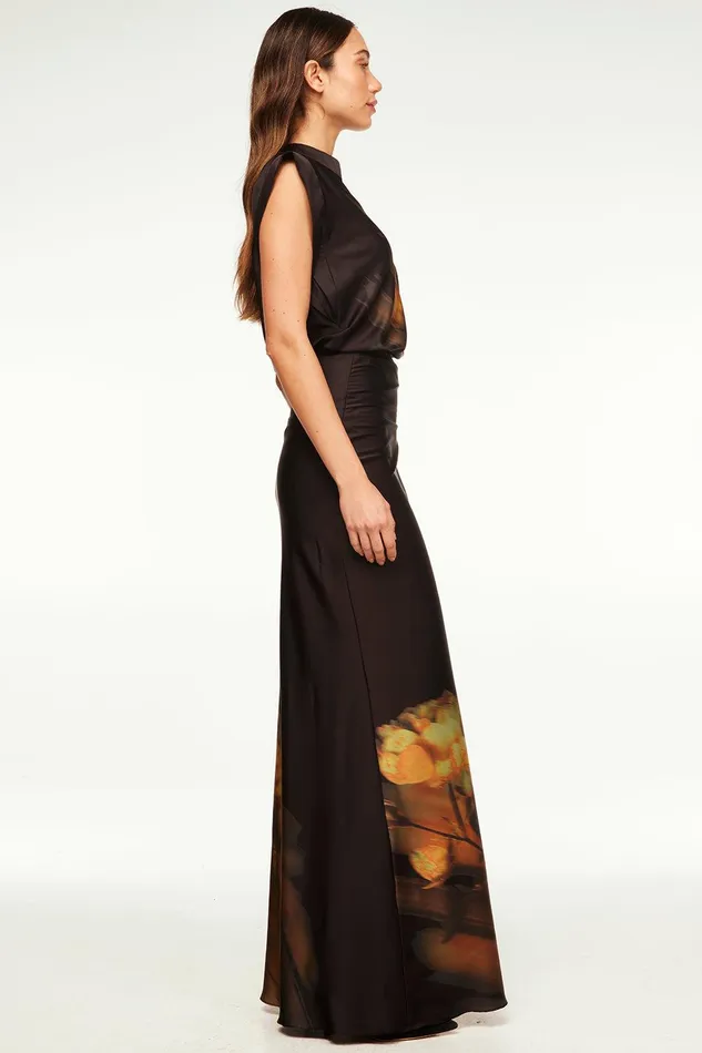 Women MISA Los Angeles Tops LUCY TOP Yellow Rose Satin