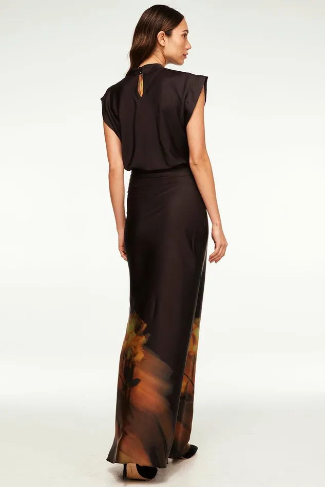 Women MISA Los Angeles Tops LUCY TOP Yellow Rose Satin