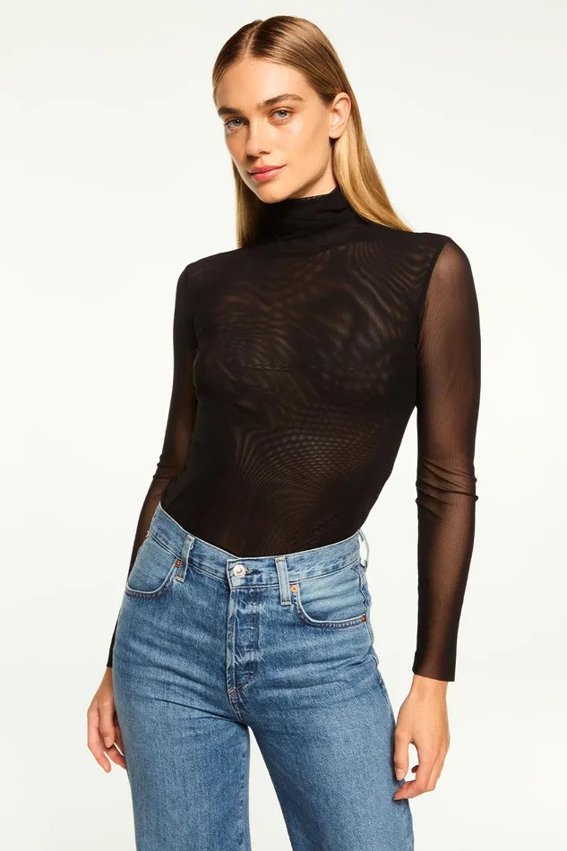Women MISA Los Angeles Tops NADJA MESH TOP Black