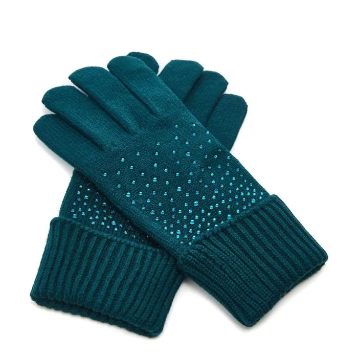 Women Moda In Pelle Gloves Praticioglove Teal Textile Women Moda In Pelle Gloves Praticioglove Teal Textile