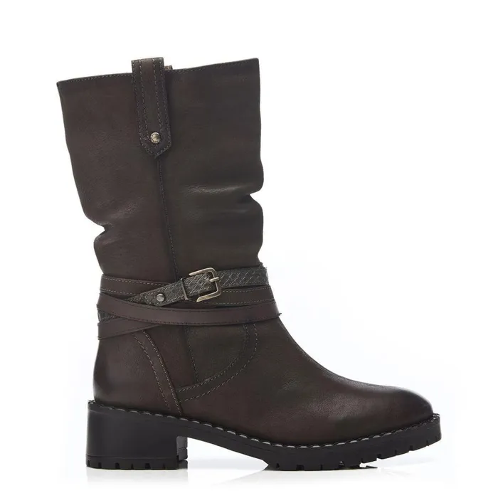 Women Moda In Pelle MidCalf Boots Beckette Khaki Nubuck