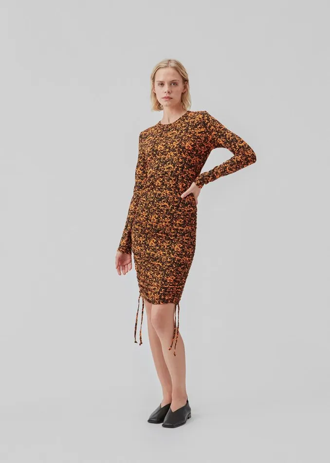 Women Modstrm Dresses CurtisMD Print Dress Vibrant Orange Splash