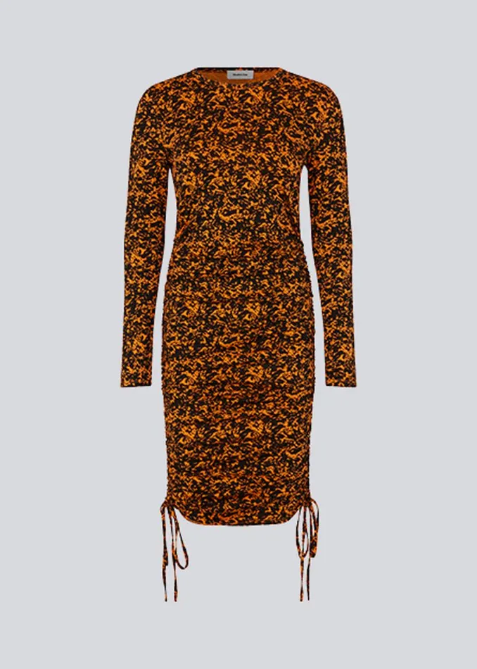 Women Modstrm Dresses CurtisMD Print Dress Vibrant Orange Splash Women Modstrm Dresses CurtisMD Print Dress Vibrant Orange Splash