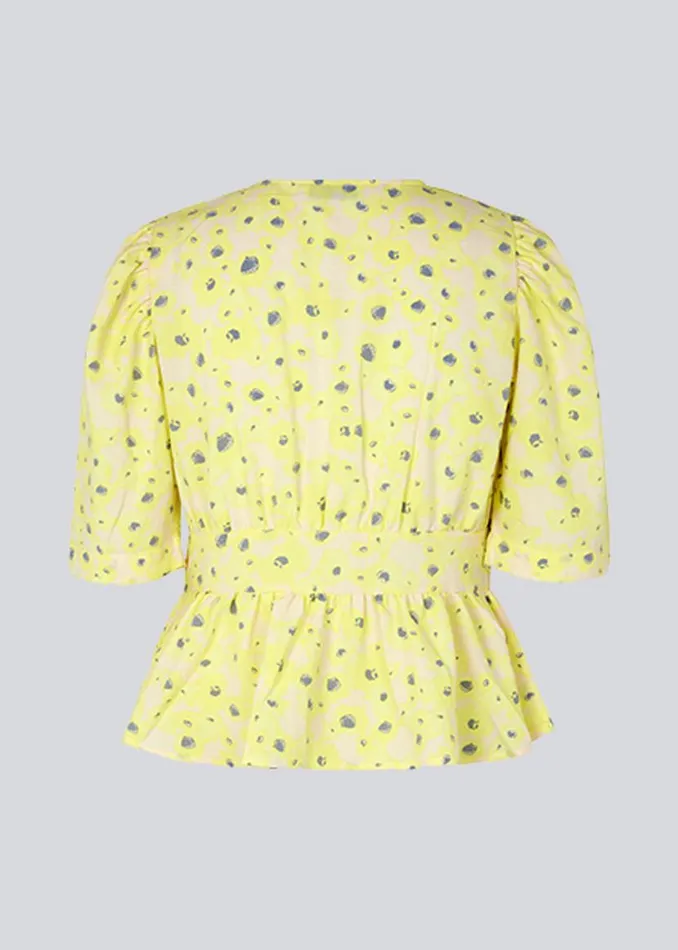 Women Modstrm Tops CupidMD Print Top Aqua Yellow Flower Women Modstrm Tops CupidMD Print Top Aqua Yellow Flower