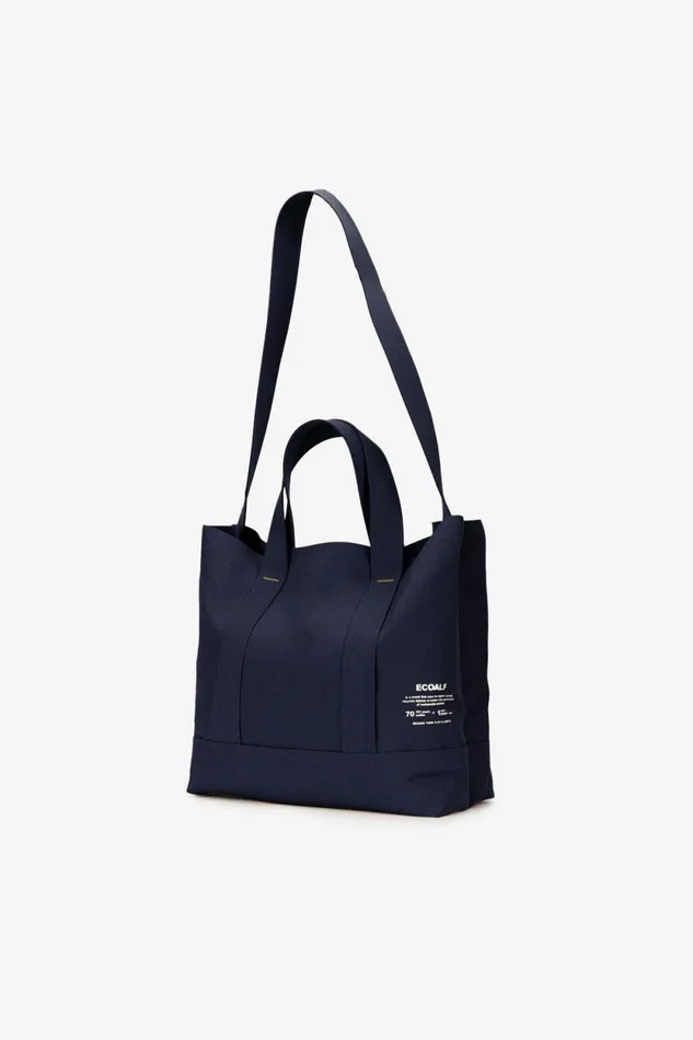 Women Navy Blue Bonded Shopper M Ecoalf Handbags