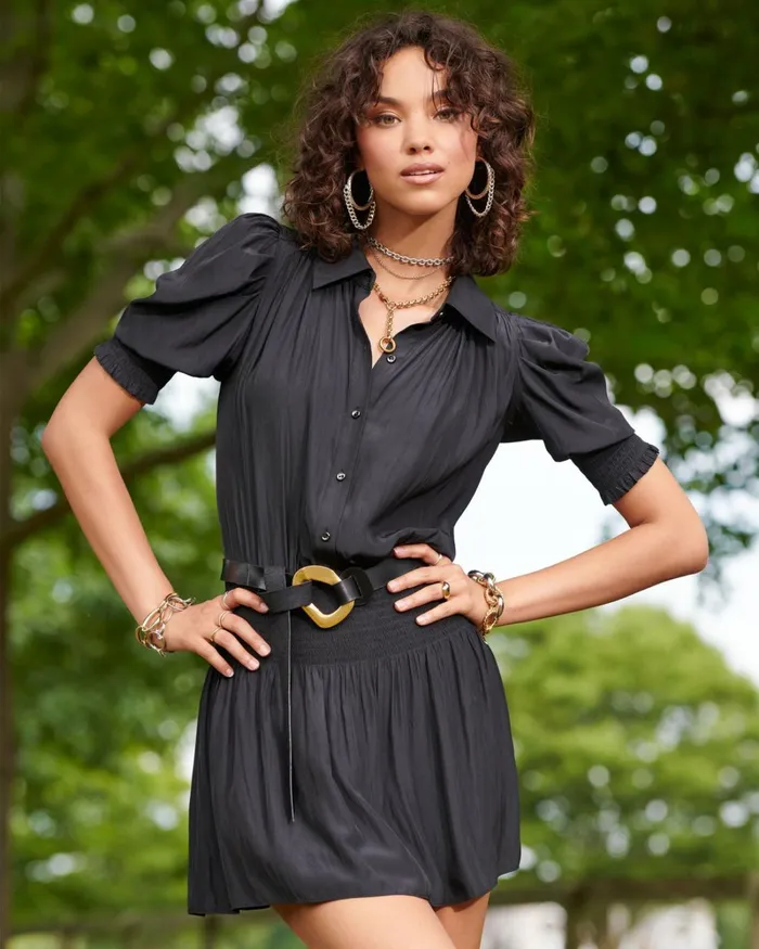 Women Nicole Shirt Mini Dress Black Ramy Brook Dresses Women Nicole Shirt Mini Dress Black Ramy Brook Dresses