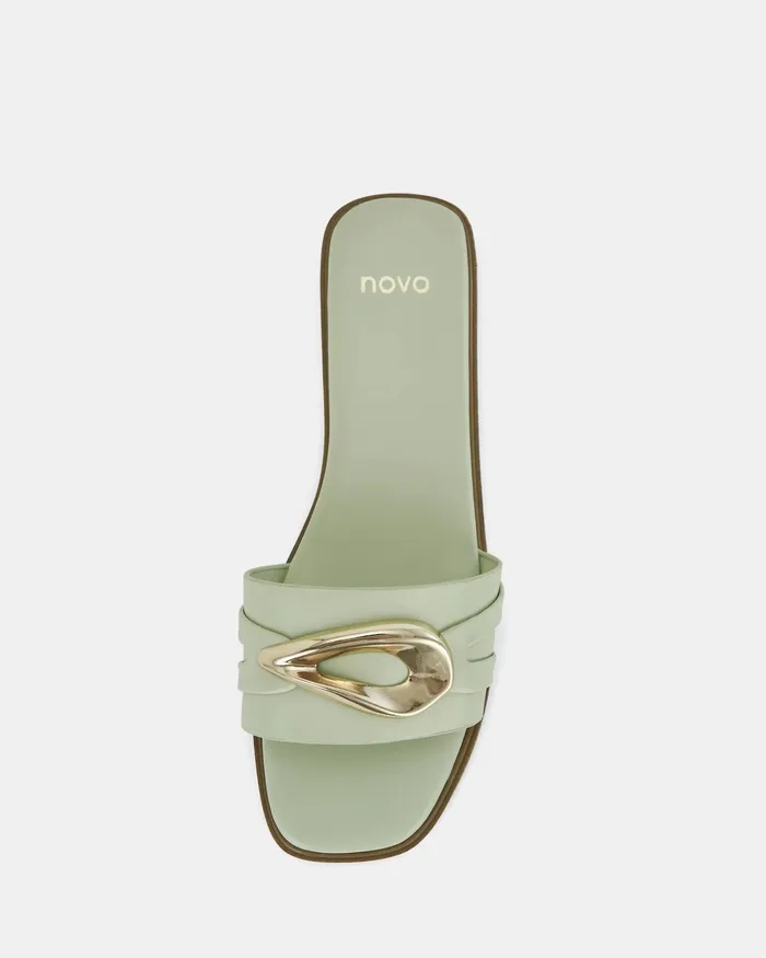 Women NOVO Shoes SCARLETTE PISTACHIO Sandals Flat Sandals