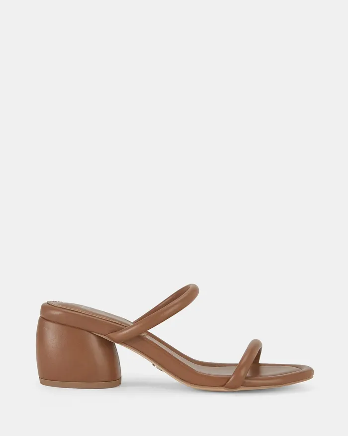 Women NOVO Shoes ZUKE CARAMEL Open Toe Heels Party
