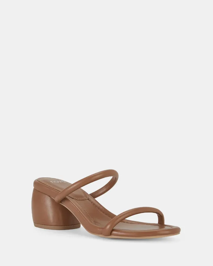 Women NOVO Shoes ZUKE CARAMEL Open Toe Heels Party