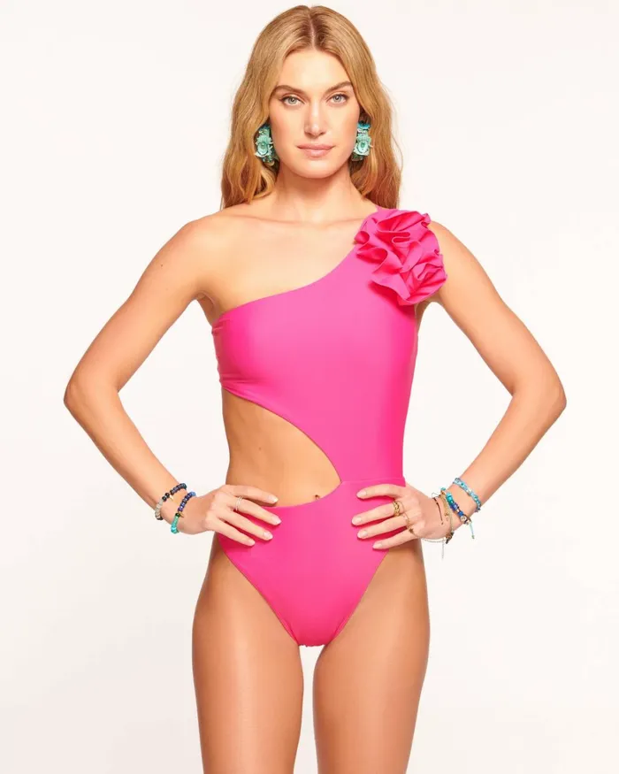 Women Nyomi Flower One Piece Swimsuit Black Ramy Brook Swimwear
