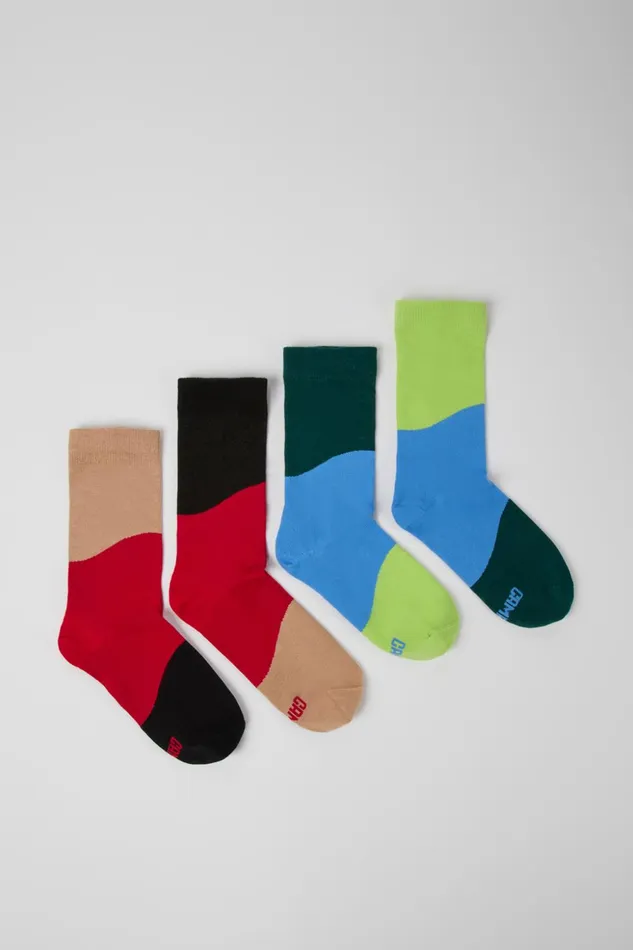 Women Odd Socks Pack Two Pair Pack Of Long Multicolored Socks Camper Socks Women Odd Socks Pack Two Pair Pack Of Long Multicolored Socks Camper Socks