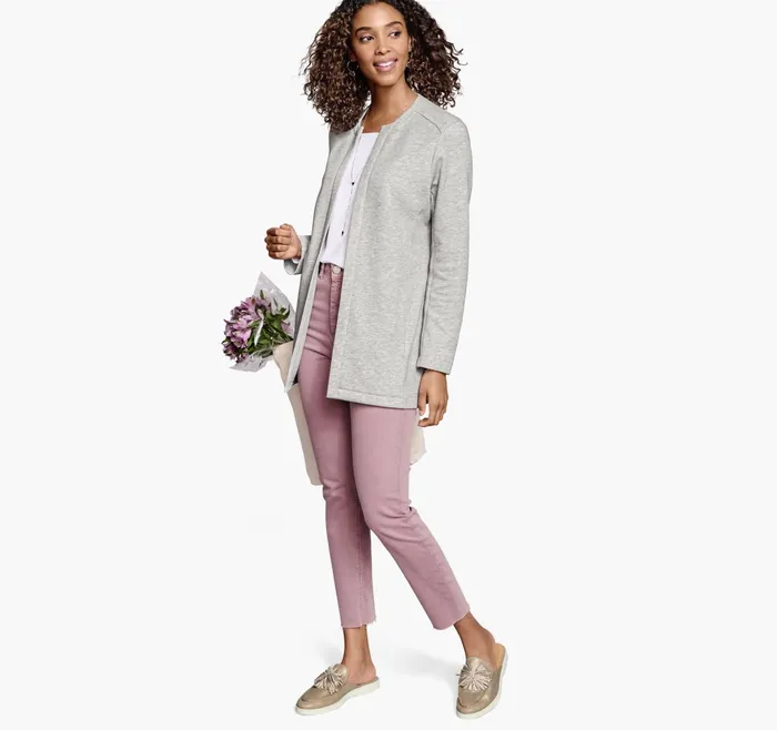Women OpenFront Knit Cardigan Gray Heather JohnstonandMurphy Shirts Sweaters and Blazers Women OpenFront Knit Cardigan Gray Heather JohnstonandMurphy Shirts Sweaters and Blazers