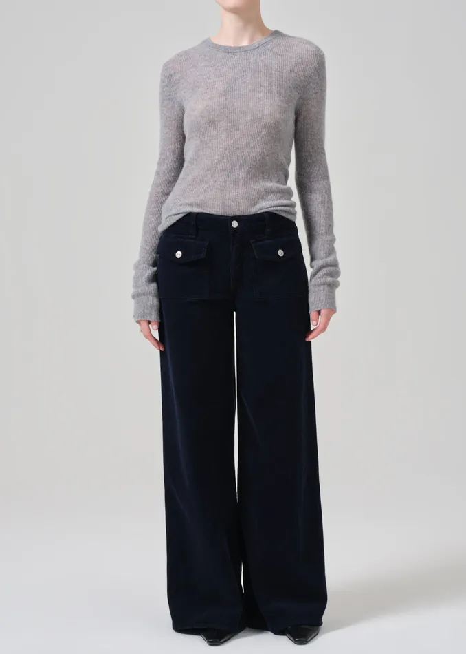 Women Pants Citizens Of Humanity Raven Patch Pocket Wide Leg Corduroy In Navy