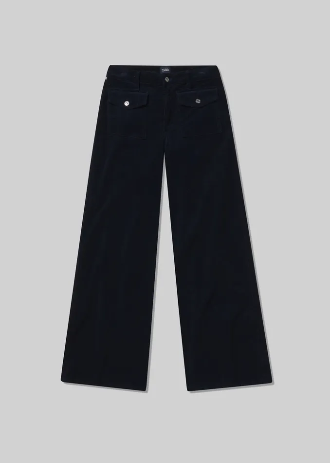 Women Pants Citizens Of Humanity Raven Patch Pocket Wide Leg Corduroy In Navy
