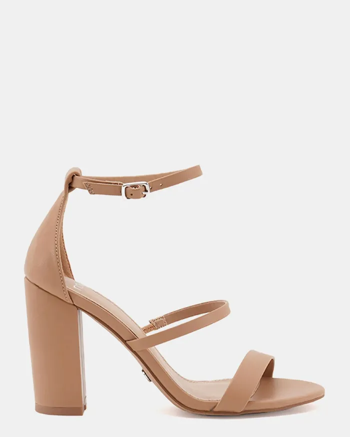 Women Party NOVO Shoes MONTAGUE CAMEL Block Heels