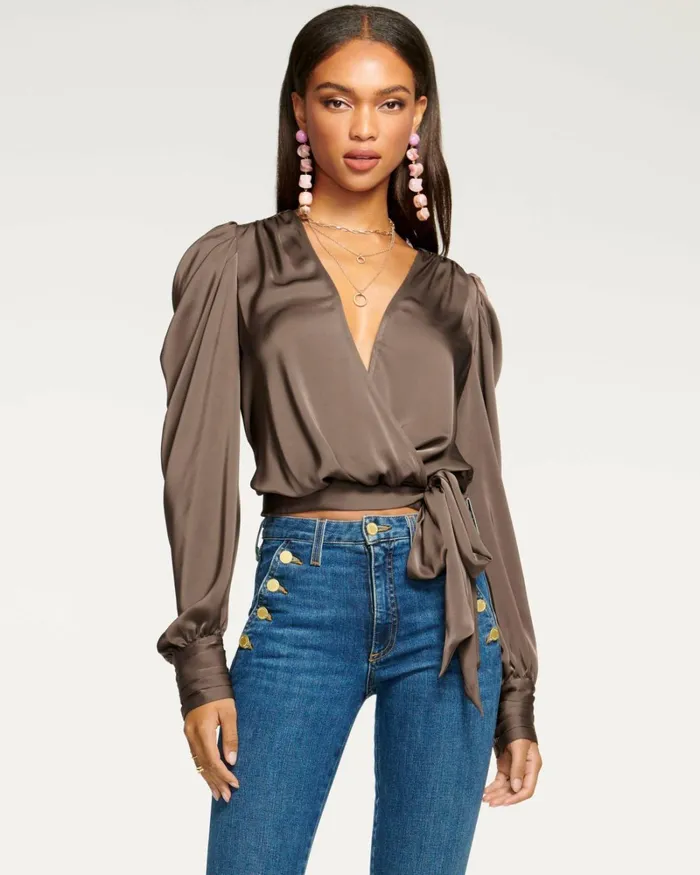 Women Pauline Puff Sleeve Blouse Black Ramy Brook Tops Women Pauline Puff Sleeve Blouse Black Ramy Brook Tops
