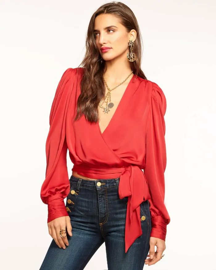 Women Pauline Puff Sleeve Blouse Black Ramy Brook Tops Women Pauline Puff Sleeve Blouse Black Ramy Brook Tops