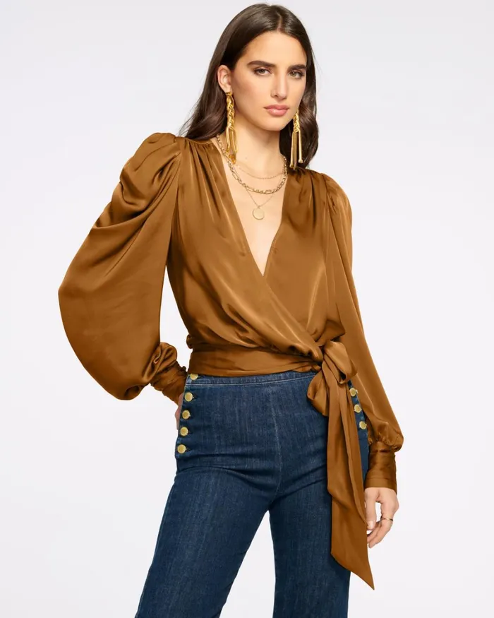 Women Pauline Puff Sleeve Blouse Black Ramy Brook Tops Women Pauline Puff Sleeve Blouse Black Ramy Brook Tops