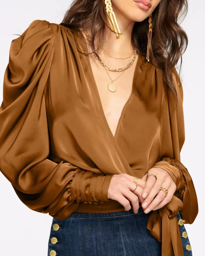 Women Pauline Puff Sleeve Blouse Black Ramy Brook Tops Women Pauline Puff Sleeve Blouse Black Ramy Brook Tops